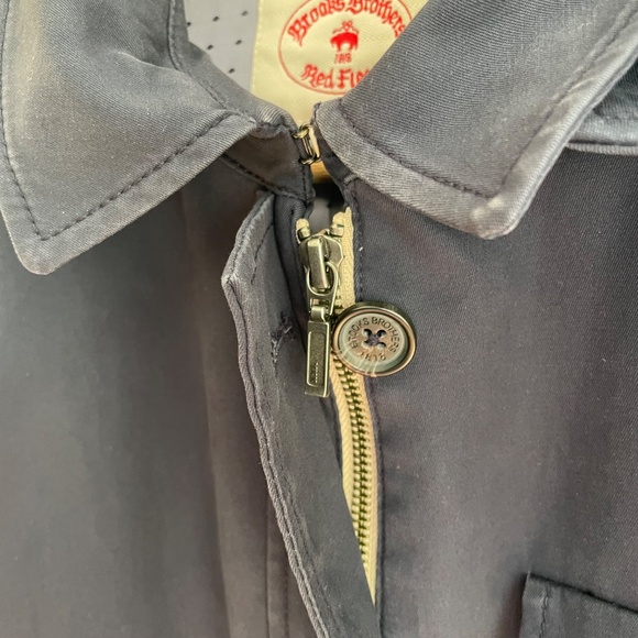 Brooks Brothers | Red Fleece Navy Cotton Parka Trench Jacket Drawstring Waist 12 - Picture 12 of 14